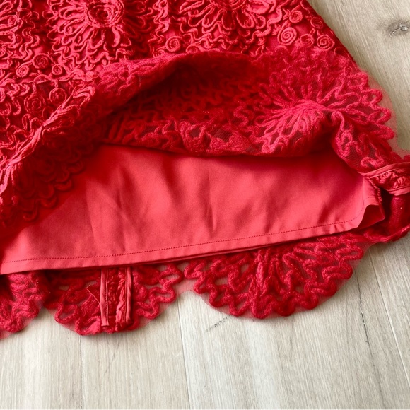 NWT Anthropologie Plenty Tracy Reese Red Scalloped Hem 3/4 Sleeve Dress size 6 - Picture 12 of 14